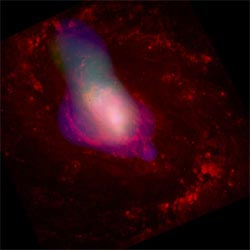 Gas Blowing away from a Supermassive Black Hole in NGC 1068