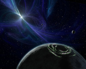 Artist's concept of pulsar planet system