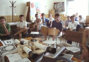 Young students at an astronomy lesson