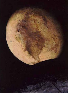 An artist's conception of Pluto and its moon Charon