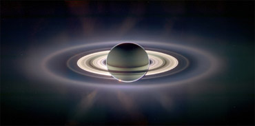 Composite of images of Saturn taken by the Cassini wide-angle camera 
