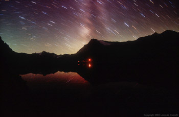 Milky Way over a lake: photograph by Lorenzo Comolli