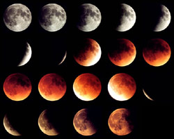 Lunar eclipse montage: images by Lorenzo Comolli